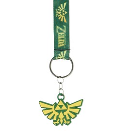 Bioworld The Legend of Zelda Triforce Wrist Strap Lanyard For Keys and Wallets | Hand and Wrist Lanyard Strap Keychain For Men Women, Green V1, One size