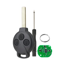 3 Buttons 433 MHz Key Remote Control for Benz Smarter 451 ForTwo ForFour Roadstar with ID46 Chip with Screwdriver and Key Ring