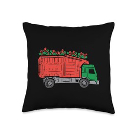 Boys Christmas Decor Kids Toddler Pajamas Gifts Garbage Truck Xmas PJs Pajamas Toddler Boys Christmas Kids Throw Pillow, 16x16, Multicolor