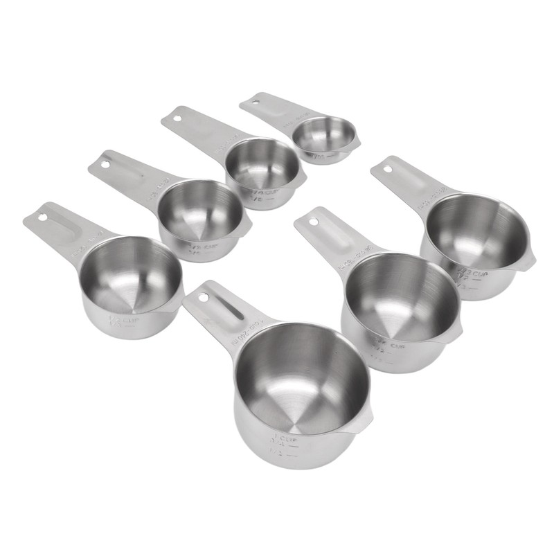 7Pcs Measuring Cups Set Stainless Steel Stackable Multifunctional Metal Nesting