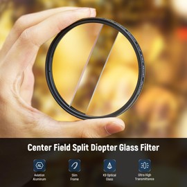NEEWER 77mm Center Field Split Diopter Effect Filter, Camera Linear Prism K9 Optical Glass Filter with Aluminium Frame, Blurred Refraction Foreground Repeated Color Effect Camera Lens Accessories