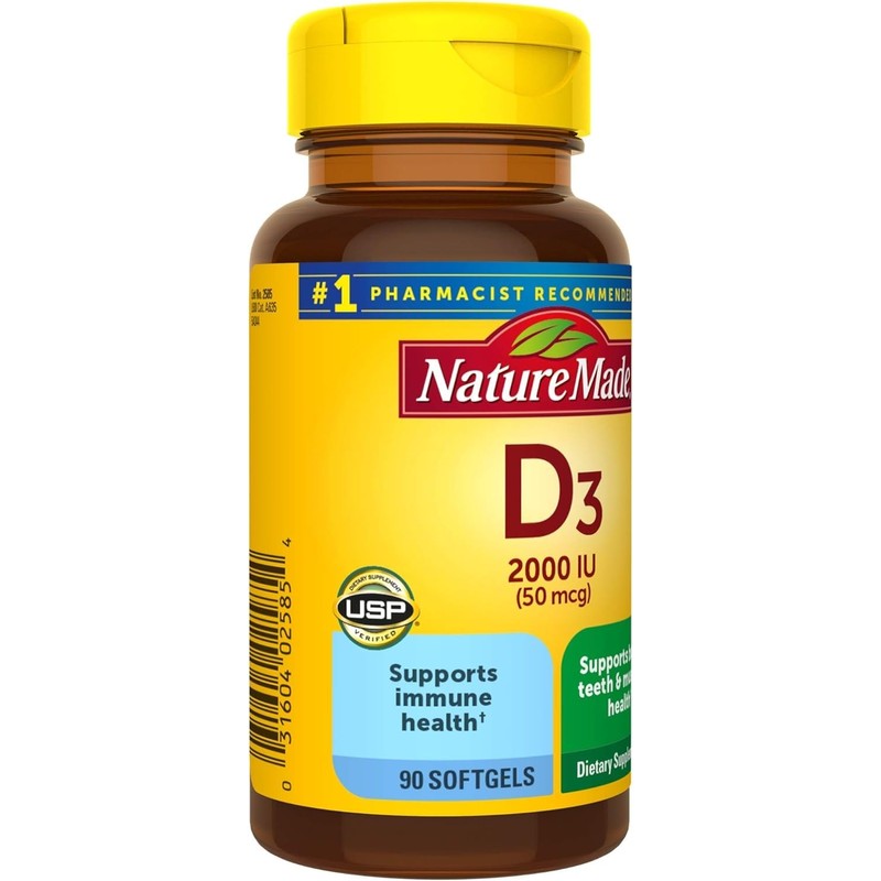 Nature Made Vitamin D3 2000 IU Liquid Softgels 90 ea