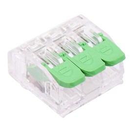 Spring Lever Clamp Terminal Block Connector 32A 450V Reusable Quick Electrical Wiring Fast Fit (3 Way, Pack of 5)