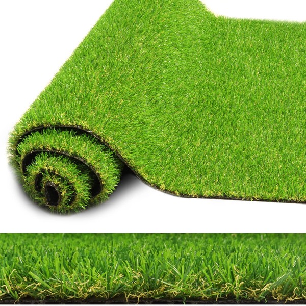 Realistic Artificial Grass Rug 4 FT x 6 FT Fake Faux Turf Grass, ZGR 0.8" Indoor Outdoor Patio Garden Lawn Landscape Balcony Synthetic Grass Mat, 4-Tones, Drain Holes, Rubber Backing, Customized