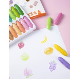 YPLUS Peanut Crayons for Toddlers, Macaron 24 Colors Non-Toxic Crayons for Kids Ages 2-4, Easy to Hold Washable Toddler Crayons, Coloring Art Supplies Toys