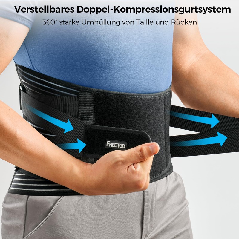 Strong Support Back Support, Breathable Disc Belt with 6 Metal