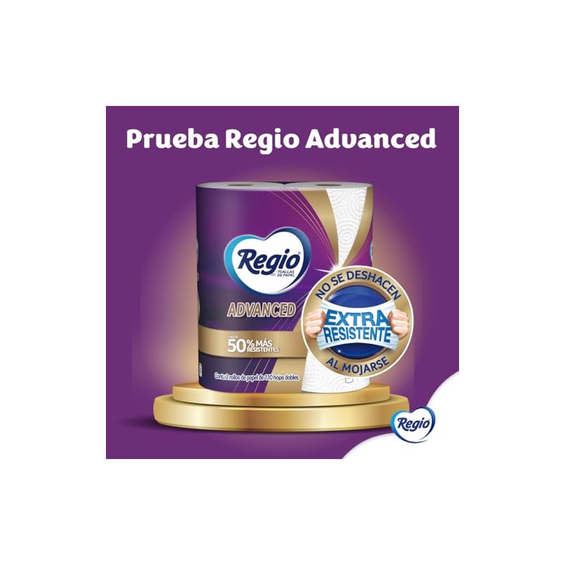 Regio Toallas de Cocina Advanced, 2 rollos, 110 hojas dobles