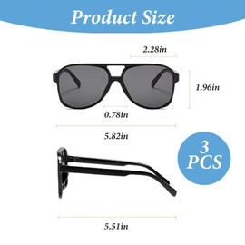 FINEPOTY Sunglasses for Women，3 PCS Classic 1970s Style Sunglasses with UV400 Protection & Anti-Scratch Performance，Stand Out with Vibrant Yellow, Gray, and Orange Lenses