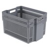 Gitany 2 Pack Plastic Stackable Basket, Large Storage Basket, Grey