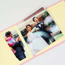 Picture Mat WEDDING Pigeon 2L Size (127 x 178 mm) 2 Sides Horizontal (Message Card Included), safety pink