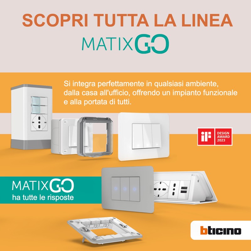 BTICINO MatixGO Segnalatore acustico 1 modulo Bianco SJW4351V230F Suoneria bronzo