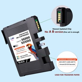 Enlite SG500 Newest Updated Chip high Ink Volume Sublimation Ink Cartridges Compatible for Sawgrass Virtuoso SG500 SG1000 Sublimation Printers, 4 Pack（No Need A B Version）…