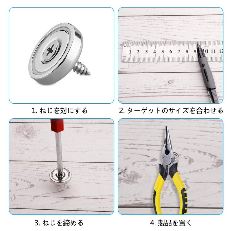 Kspowwin Super Strong Magnetic Hooks, 8 Pieces, With Holes and