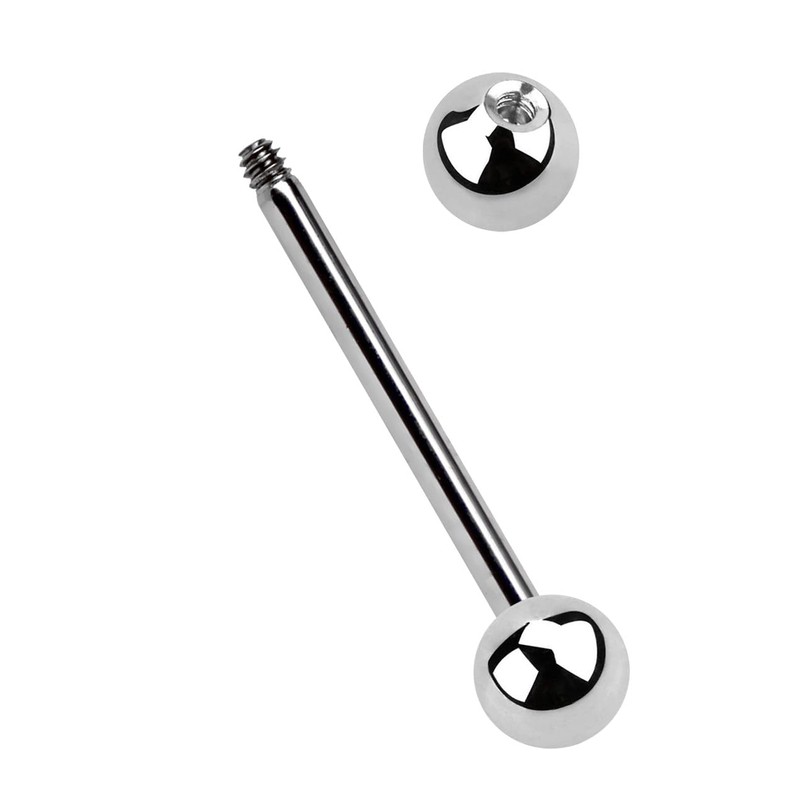 Titanium Piercing Bar 1.6 mm Thickness with 2 Titanium Balls,