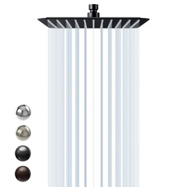 SR SUN RISE 10 Inch Rain Shower Head Matte Black 304 Stailess Steel High Pressure Rainfall Showerhead