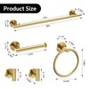 5Pcs Brushed Gold Bathroom Hardware Set, 24in Towel Bar Holder