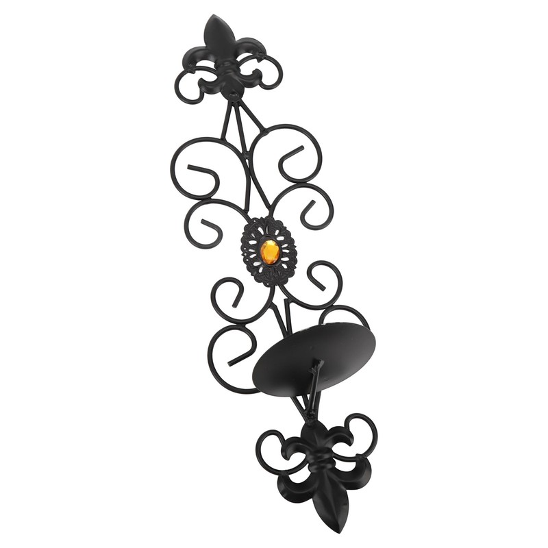 Wall Candle Holders Retro Diamond Encrusted Candlestick for Living Room