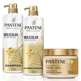 Pantene Molecular Bond Repair, Kit Shampoo 510ml, Acondicionador 510ml, Mascarilla Intensiva 300ml                                                    