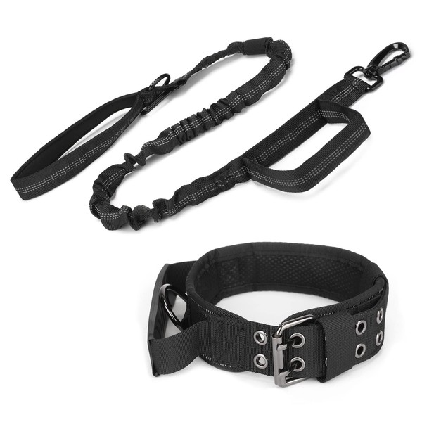 Huntvp Tactical Dog Collar with Control Handle and Dog Lead