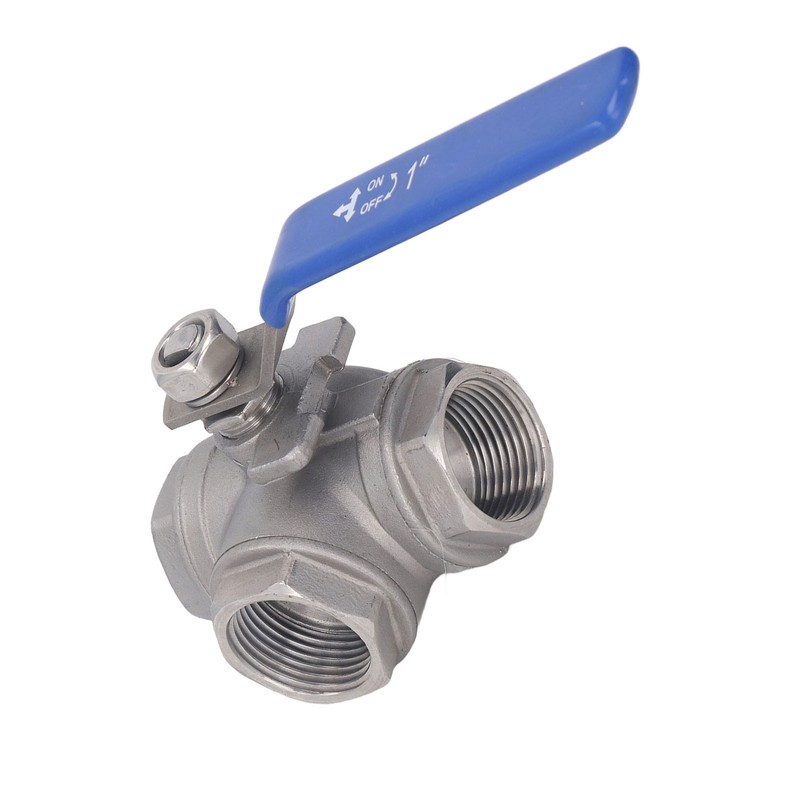 3 Way Ball Valve 1in 304 Stainless Steel Female T