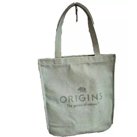 ORIGINS GREEN CANVAS TOTE BAG