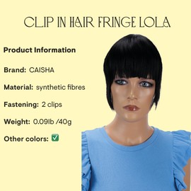 Prettyshop Clip-In Extension Side Fringe Hair Piece, Natural Hair Insert, Various Colours