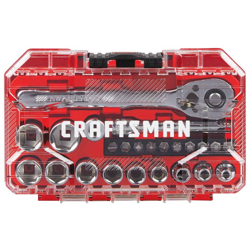 CRAFTSMAN Socket Set, 24-Piece, 1/4 Inch Drive, Metric, Includes Storage