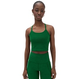 Beyond Yoga Women's Spacedye Slim Racerback Cropped Tank, Summer Thyme Green Heather, S