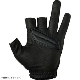 Daiwa 25DG-2025 Padded UV Protection Gloves, 3-Piece Cut, Black, L