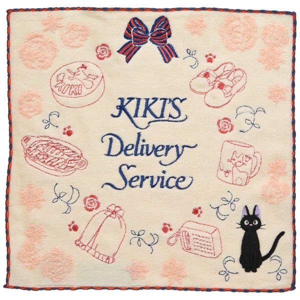 Marushin 1005025600 Hand Towel, Ghibli, Kiki's Delivery Service, Gigi, 9.8 x 9.8 inches (25 x 25 cm), Merci, 100% Cotton