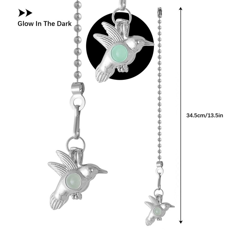 Dotlite 2Pack Hummingbird Ceiling Fan Pull Chain Glow in The