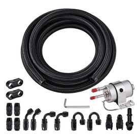 EVIL ENERGY 6AN Fuel Line Kit with LS Swap Fuel Filter Regulator 58PSI 6AN CPE Hose Braided Fuel Line Fitting Kit 20FT