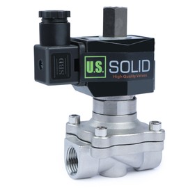 1/2" Solenoid Valve - Stainless Steel 12V DC Solenoid Valve, Normally Open, Viton Seal