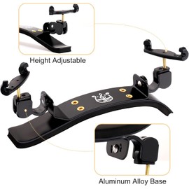 Violin Shoulder Rest, 3/4 4/4 Size, Aluminum Alloy Violin Shoulder Rest With Comfortable Foam Pad And Height Adjustable Feet, Suitable For Musicians Adult Students.