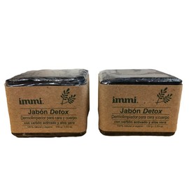 Immi Tandarui Dos Jabones Detox para Cara y Cuerpo Immi, dermolimpiadores con carbón activado, naturales, veganos y exfoliantes                       