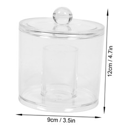 Ciieeo 1pc Transparent Round Cotton Swab Holder Lid Dustproof Makeup Storage Container for Cotton Pads and Swabs Stylish Desktop Organizer for Home Use
