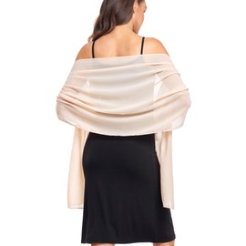 olyrjie Soft Chiffon Scarfs Shawls and Wraps for Evening Dresses Wedding Shawl Wraps Bridal Scarve for Women Champagne,one size