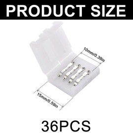 Wenxiaw Pack of 48 LED Strip Connectors, Extension Corner Connectors, LED Quick Connector, 4-Pin 10 mm LED Corner Connector, Complete Package with T Shape and L Shape Corner Connectors for Home DIY