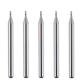SpeTool Fresas de extremo de 1/8 para aluminio de 1/32 pulgadas, diámetro de corte, 3 flautas, fresas de fresado en espiral CNC para corte de aluminio, corte de metal no ferroso, 3,8 cm de largo, 5 piezas