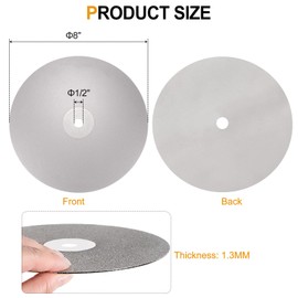 HARFINGTON Diamond Flat Lap Disc Set 8" x 1/2" Arbor 80/120/180/500 Grit Abrasive Wheel Lapping for Grinding Sanding Ceramics, Glass, Stones