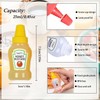 4 mini botellas de condimento con cepillo de limpieza, sin