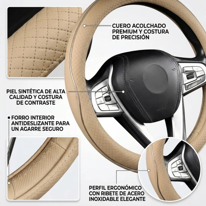 Funda Cubre Volante Filo Cromo Gama Alta Forma Redondo 38cm