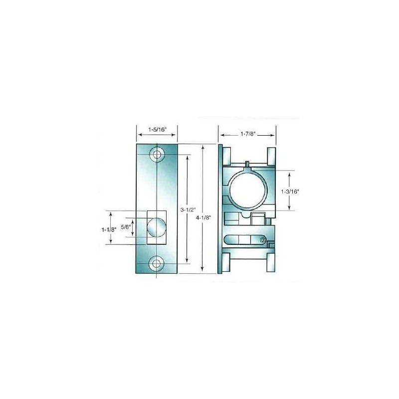 LL01: Bottom Rail Lock, 1 7/8" Height W/Round Bolt 5/8"