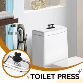 Gsycle 2PCS Toilet Push Button, Love Heart Shaped Toilet Tank Button Universal Toilet Press Button Replacement for Home Bathroom Toilet (Black)