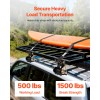 2-Piece Black Square Tube Mount Ladder Rack Ratchet Straps 1.5