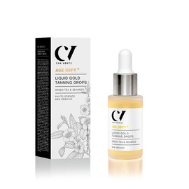 Age Defy+ Liquid Gold Tanning Drops 30ml | Natural & Organic Anti-Ageing Fake Tan by Cha Vøhtz | Self Tan Drops for Face and Body | Customise Your Tan Depth | Paraben Free | Cruelty Free & Vegan