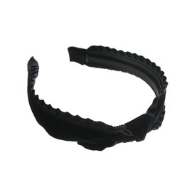 VINGTAINE HK-238-BK- Frilled Velvet Headband Hair Access, Elegant, Simple, Cute