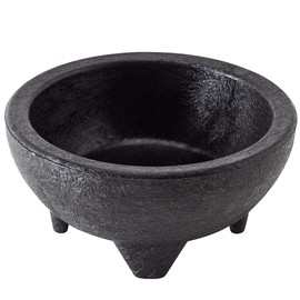 Restaurantware 10 Ounce Salsa Bowl, 1 3-Legged Design Molcajete Bowl - Microwave-Safe, Dishwasher-Safe, Black Plastic Salsa Bowl, Break-Resistant, For Sauces, Dips, Nuts, Candy, Or Condiments