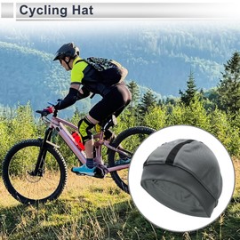 REPAIROCK Cycling Hat Sweat Wicking, Breathable Helmet Liner Baiku Silk Mesh Fabric Deep Gray 25x15cm/9.84"x5.91" 1 Pcs