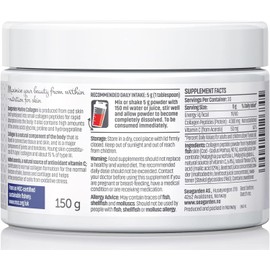 Seagarden Hydrolyzed Marine Collagen Powder + Vitamin C [150g/60 Servings] – Type 1 Collagen from Wild-Caught Cod – Anti-Aging Supplement for Hair, Skin, Muscles, Bones – Strawberry Flavor